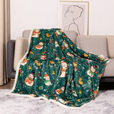 Flannel Christmas Blanket Double Layer Snowflake Christmas Decorative Blanket Nap Blanket Thick Throw Blanket