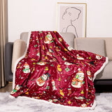 Flannel Christmas Blanket Double Layer Snowflake Christmas Decorative Blanket Nap Blanket Thick Throw Blanket