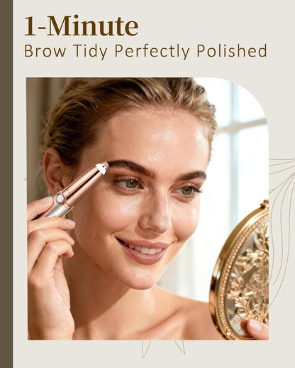 Eyebrow Trimmer for Women, Eyebrow Razor: Rechargeable Eyebrow Hair Remover with 2 Replacement Heads & LED Light, Electric Painless Eye Brow Shaver Facial Hair Removal Device for Eyebrows/Lips/Face